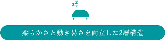 柔らかさと動き易さを両立した2層構造
